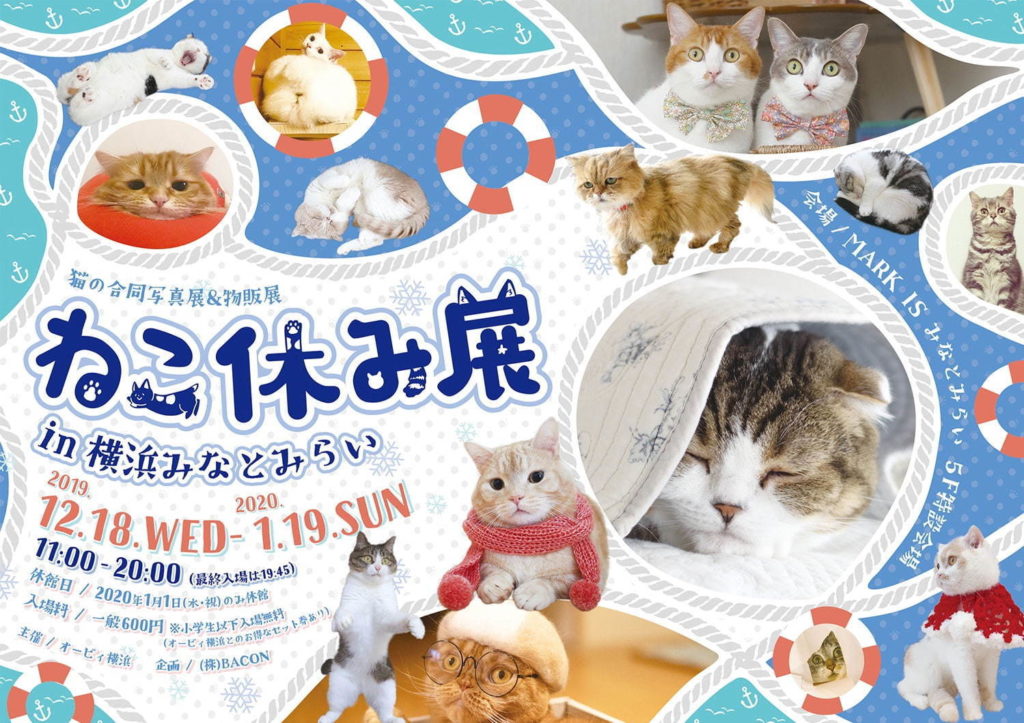 「ねこ休み展 in 横浜みなとみらい」が、横浜・マークイズみなとみらいにて開催！