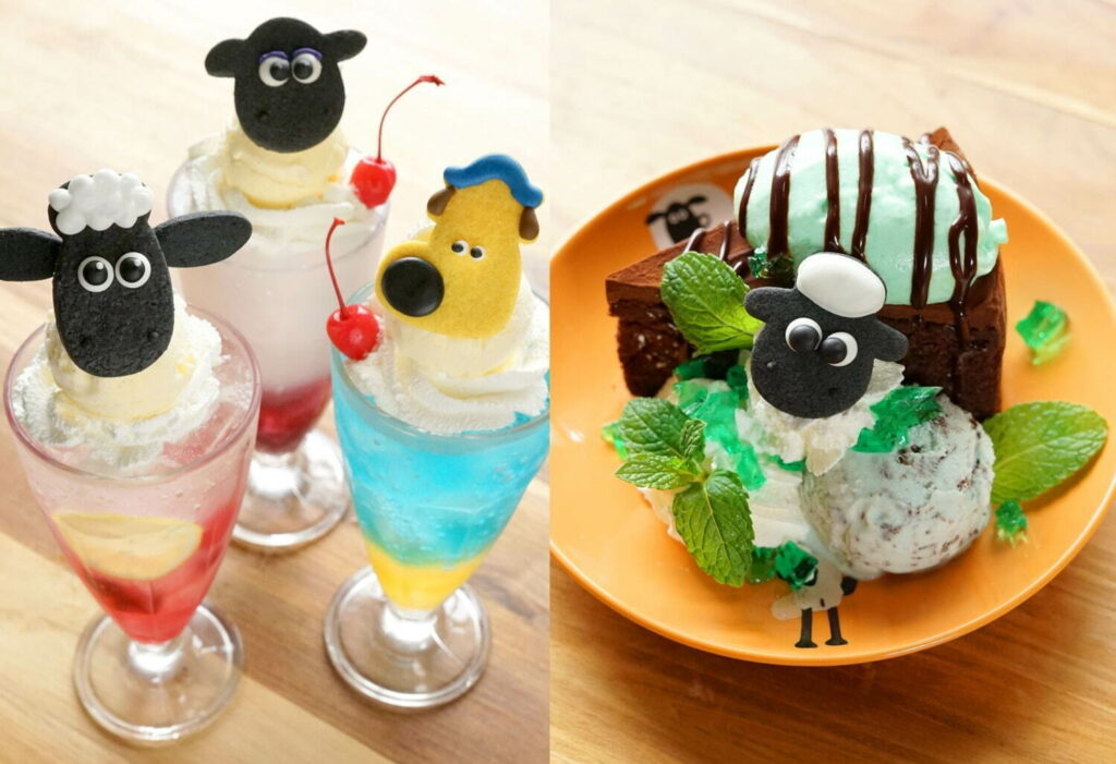 「ひつじのショーンカフェ」から、“赤ちゃんショーン”のチョコミントケーキ&クリームソーダなど初夏限定メニュー