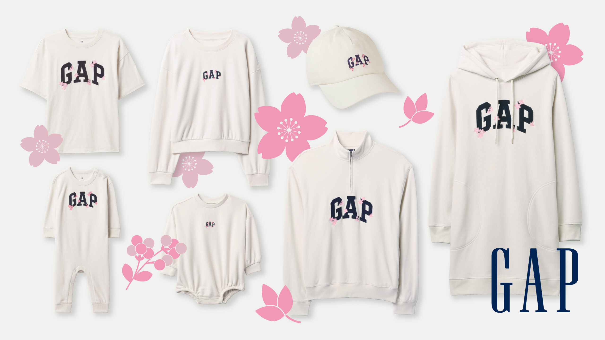 GAPから、春を象徴する桜モチーフでデザインされた日本限定のSAKURA