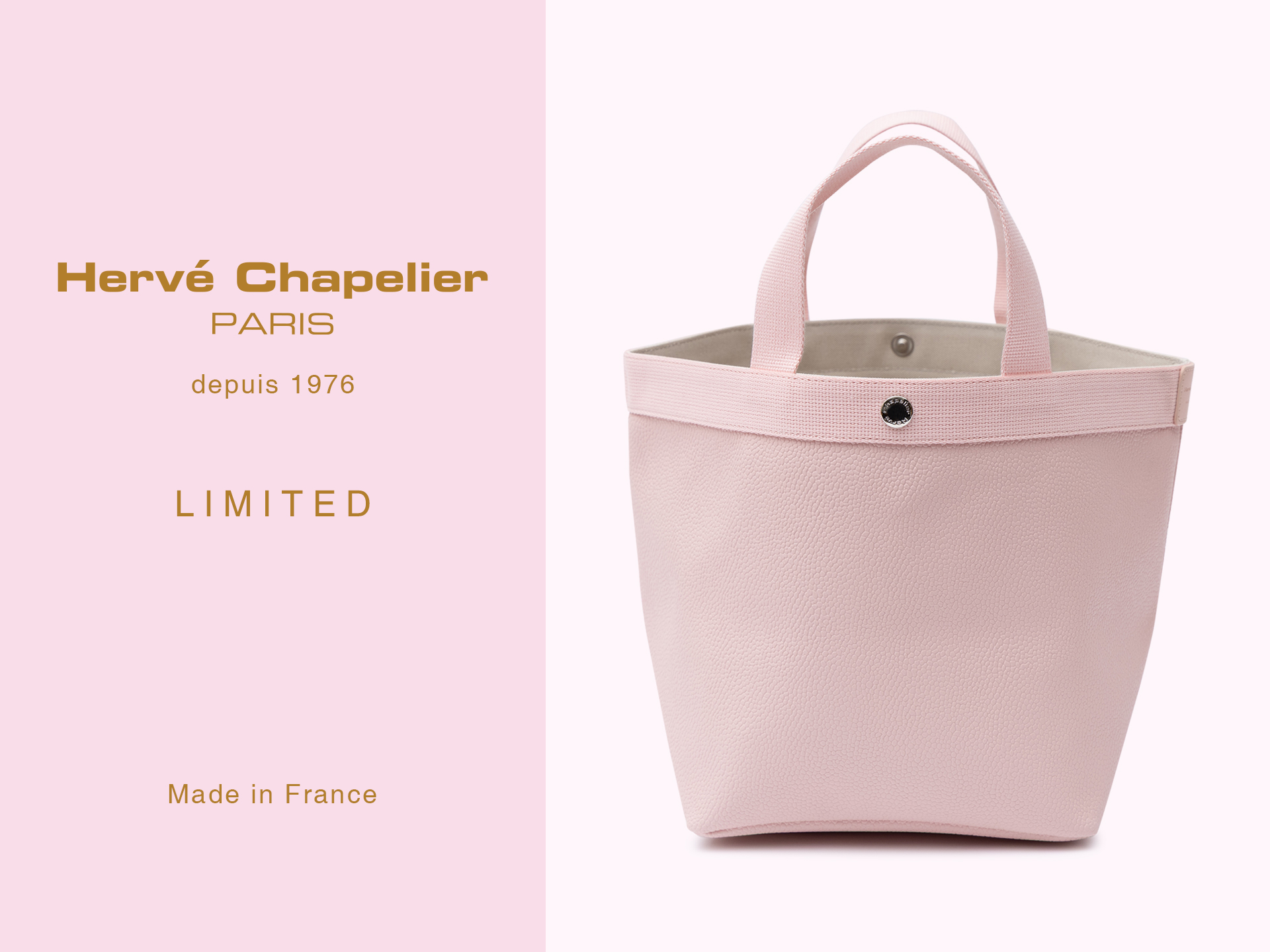 エルベシャプリエから、人気の淡いピンクの限定バッグがタグもピンクになって発売！