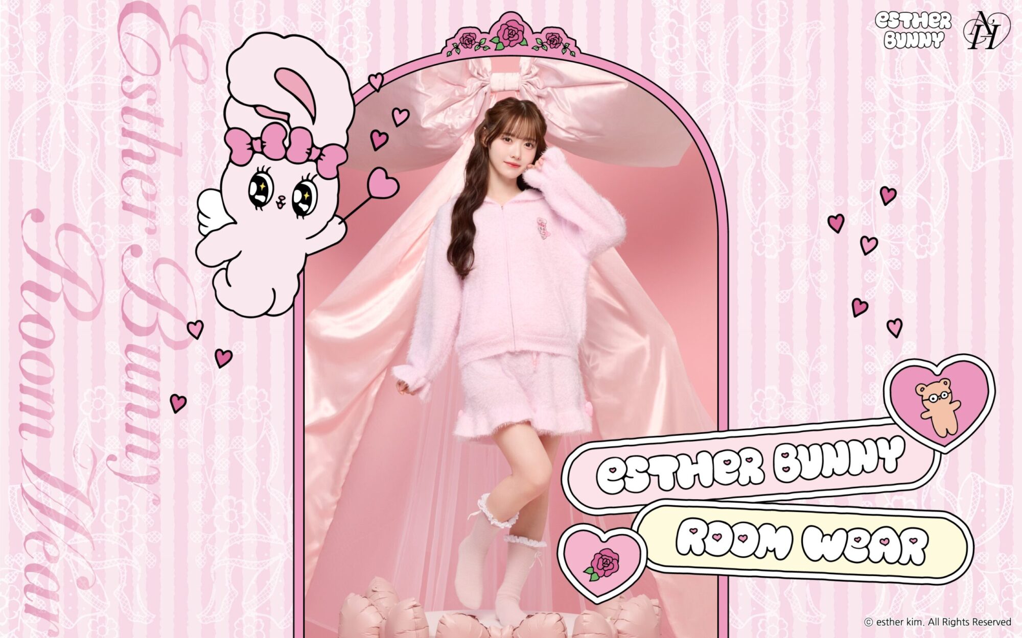 韓国発の人気キャラクター「エスターバニー」と「AH」がコラボルームウェアを発売！